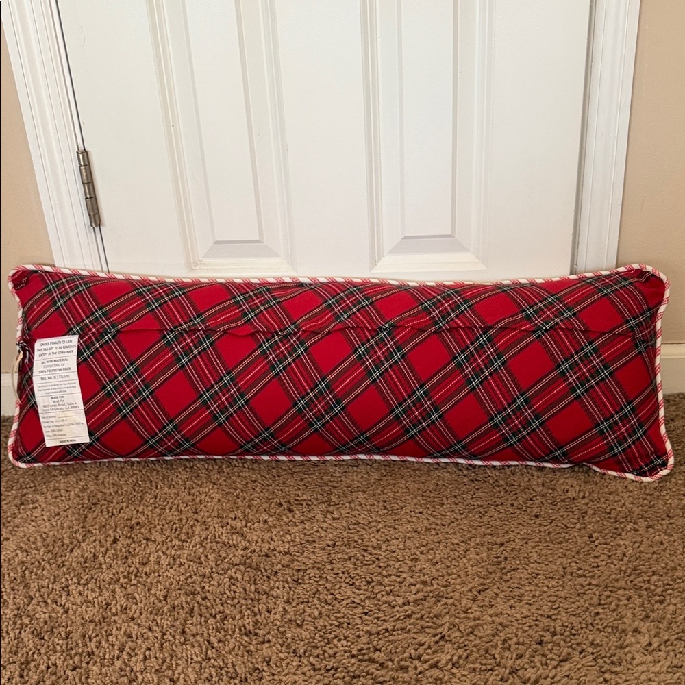 NWT Mud Pie Merry Santa and Reindeer Pillow - Red and Cream. lowest price is $25 - Picture 2 of 4